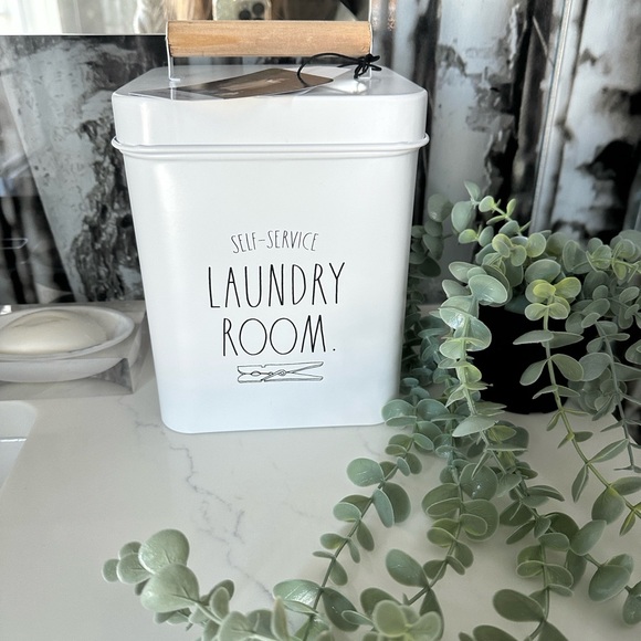 Rae Dunn White Metal Tin Storage Container - Picture 3 of 7